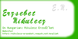 erzsebet mikulecz business card